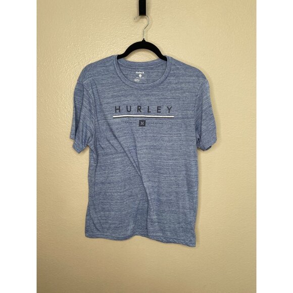 Hurley Mens Blue Graphic T-Shirt Medium Lightweight Casual Comfort Tee polyester - Picture 1 of 7
